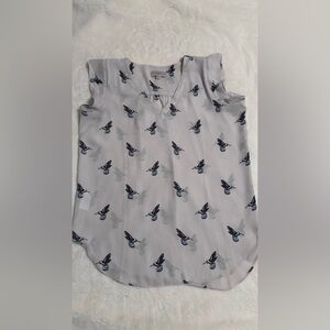 Ann Taylor LOFT off-white hummingbird Sleeveless Top - excellent condition.